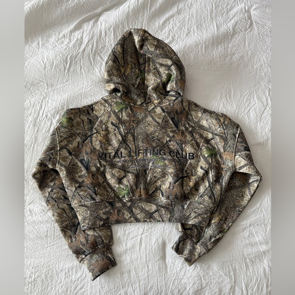 VITAL APPAREL CROPPED HODDIE ZIP UP CAMOUFLAGE CAMO ACTIVEWEAR CLOTHES - Picture 4 of 4